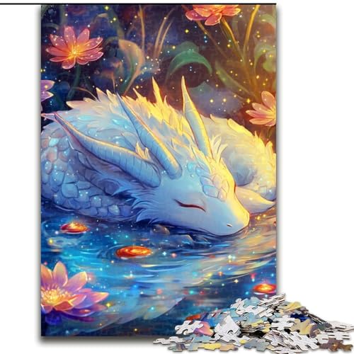 Puzzle 1000 Teile für Erwachsene Schlafender Drache Puzzle Spiel für Erwachsene Geschenk Familieninteraktives Spiel Gehirnherausforderung Geschenk 50X75CM von KAEUVBAOP