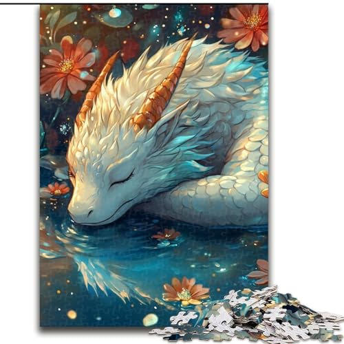 Puzzle 1000 Teile für Erwachsene Schlafender Drache Puzzle Spiel für Erwachsene Geschenk Familieninteraktives Spiel Gehirnherausforderung Geschenk 50X75CM von KAEUVBAOP