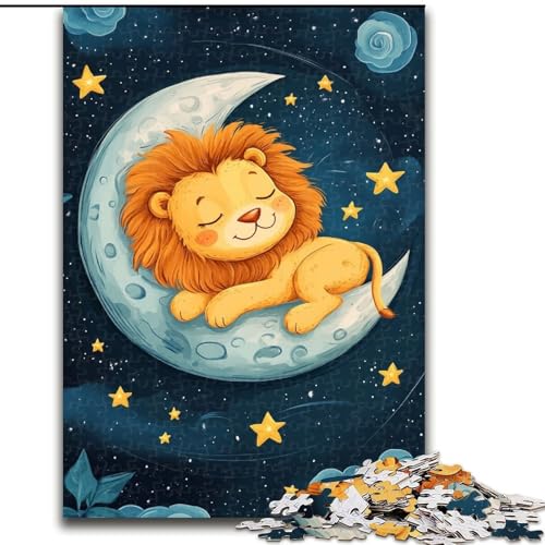 Puzzle 1000 Teile für Erwachsene Schlafender Löwe Puzzle Spiel für Erwachsene Geschenk Familieninteraktives Spiel Gehirnherausforderung Geschenk 50X75CM von KAEUVBAOP