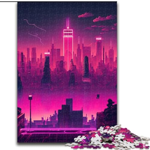 Puzzle 1000 Teile für Erwachsene Synthwave City aus Holz, lustige Aktivität für zu Hause 50x75cm Denksportaufgabe, Spiel für Erwachsene, interaktive Aktivität für die Familie Puzzle 1000 Teile für Erwachsene Synthwave City aus Holz, lustige Aktivität für zu Hause 50x75cm Denksportaufgabe, Spiel für Erwachsene, interaktive Aktivität für die Familie von KAEUVBAOP