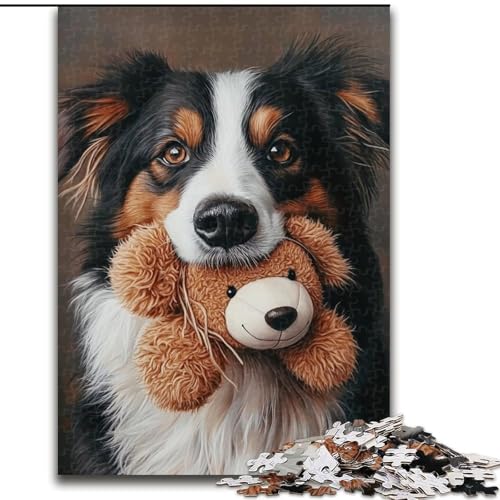 Puzzle 1000 Teile für Erwachsene Teddybär und Hund Puzzle Spiel für Erwachsene Geschenk Familieninteraktives Spiel Gehirnherausforderung Geschenk 50X75CM von KAEUVBAOP