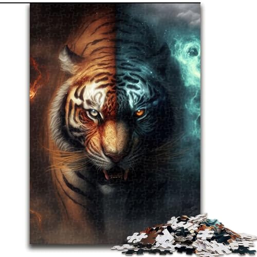Puzzle 1000 Teile für Erwachsene Tiger Fire aus Holz, lustige Aktivität für zu Hause 50x75cm Anspruchsvolles Denkspiel - Entspannendes Spielzeug für Teenager Puzzle 1000 Teile für Erwachsene Tiger Fire aus Holz, lustige Aktivität für zu Hause 50x75cm Anspruchsvolles Denkspiel - Entspannendes Spielzeug für Teenager von KAEUVBAOP