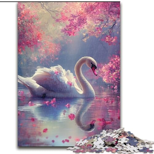 Puzzle 1000 Teile für Erwachsene Weißer Schwan Puzzle Spiel für Erwachsene Geschenk Familieninteraktives Spiel Gehirnherausforderung Geschenk 50X75CM von KAEUVBAOP