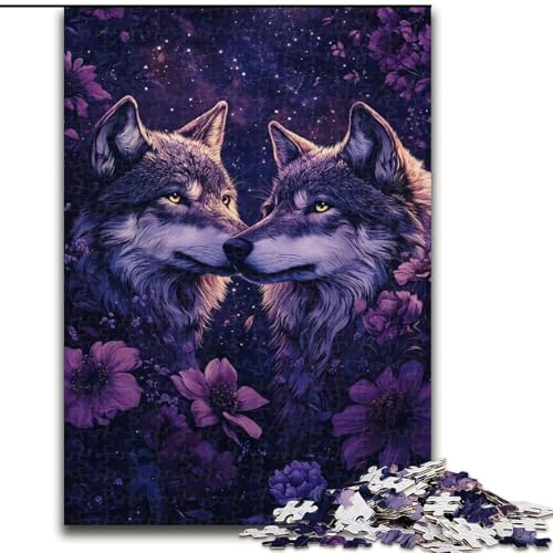 Puzzle 1000 Teile für Erwachsene Wolfsfamilie Puzzle Spiel für Erwachsene Geschenk Familieninteraktives Spiel Gehirnherausforderung Geschenk 50X75CM von KAEUVBAOP
