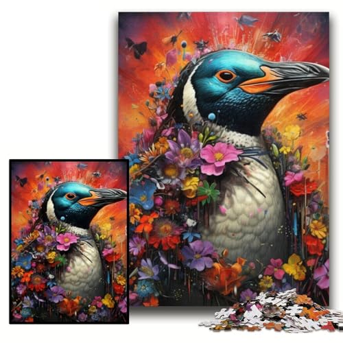 Puzzle Pinguin aus Pappe, Größe 26x38cm, anspruchsvolles Denkspiel, Familienaktivität, Heimdekoration von KAEUVBAOP