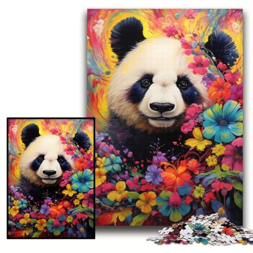 Puzzle für 1000 Teile, farbenfroher Art Panda, 1000-teiliges Puzzle für Erwachsene, farbenfroh, lustig, herausfordernd und knifflig, Größe 26x38cm Puzzle für 1000 Teile, farbenfroher Art Panda, 1000-teiliges Puzzle für Erwachsene, farbenfroh, lustig, herausfordernd und knifflig, Größe 26x38cm von KAEUVBAOP