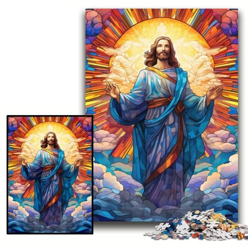 Puzzle für Erwachsene, 1000 Teile, „Jesus im Himmel“, Puzzle mit 1000 Teilen, anspruchsvolles Denkspiel für Teenager, perfekt als Heimdekoration oder Geschenk, Größe 26x38cm von KAEUVBAOP