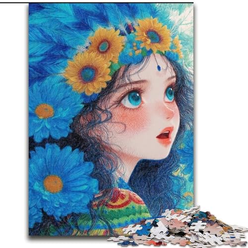 Puzzle für Erwachsene, 1000 Teile, Anime-Mädchen-Puzzle, interaktives Familienspiel, ideal für Teenager, Denksport-Geschenk, 50x75cm von KAEUVBAOP