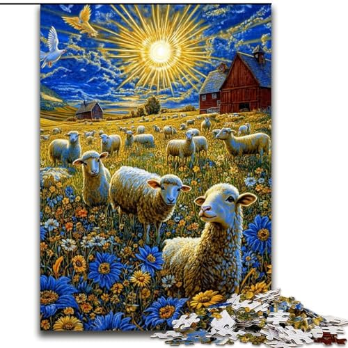 Puzzle für Erwachsene, 1000 Teile, Bauernhoftiere, anspruchsvolles Denkspiel, Familienaktivität, Heimdekoration, 50x75cm von KAEUVBAOP