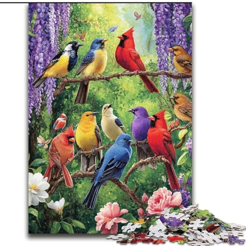 Puzzle für Erwachsene, 1000 Teile, Blumen- und Vogelwelt-Puzzle für Teenager, Familienspieleabend, hirnfordernde Geschenkidee, 50x75cm von KAEUVBAOP