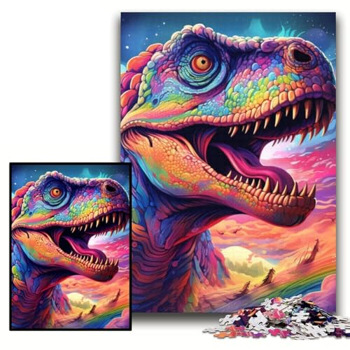 Puzzle für Erwachsene, 1000 Teile, Bunte Dinosaurier-Puzzles für Erwachsene, Größe 26x38cm, Eltern, Partner, Freunde – ab 14 Jahren von KAEUVBAOP