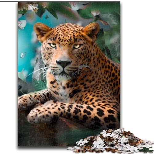 Puzzle für Erwachsene, 1000 Teile, Der Bunte Leopard, aus Holz, EIN tolles Geschenk für Familienspaß, 50x75cm, Lernspielzeug für Teenager, Heimbüro-Dekoration von KAEUVBAOP