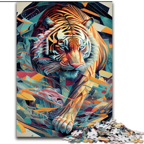 Puzzle für Erwachsene, 1000 Teile, Der mächtige Tiger, aus Holz, lustige Aktivität für zu Hause, 50x75cm, Aktivität für Erwachsene und die Familie, DIY-Geschenk zur Heimdekoration von KAEUVBAOP