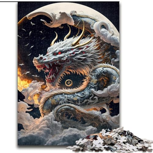 Puzzle für Erwachsene, 1000 Teile, Drache aus Holz, perfekte DIY-Kunstdekoration oder Geburtstagsgeschenk, 50x75cm, Spaß für die ganze Familie, Basteln, perfekt für Geburtstage, Feiertage von KAEUVBAOP