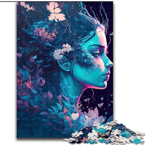 Puzzle für Erwachsene, 1000 Teile, Flowerpunk-Gott, aus Holz, EIN tolles Geschenk für Familienspaß, 50x75cm, anspruchsvolles Denkspiel – entspannendes Spielzeug für Teenager von KAEUVBAOP