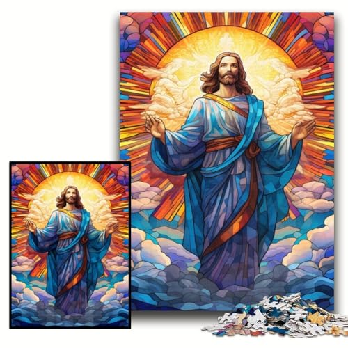 Puzzle für Erwachsene, 1000 Teile, Jesus im Himmel, Holzpuzzle, Größe 50x75cm, Denkspiel für Teenager und Familieninteraktion Puzzle für Erwachsene, 1000 Teile, Jesus im Himmel, Holzpuzzle, Größe 50x75cm, Denkspiel für Teenager und Familieninteraktion von KAEUVBAOP