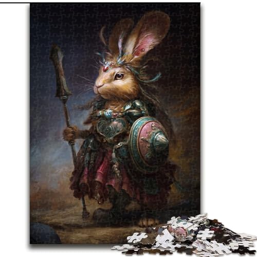Puzzle für Erwachsene, 1000 Teile, Kaninchen-Krieger-Puzzle, anspruchsvolles Denkspiel, Familienaktivität, Heimdekoration, 50x75cm von KAEUVBAOP
