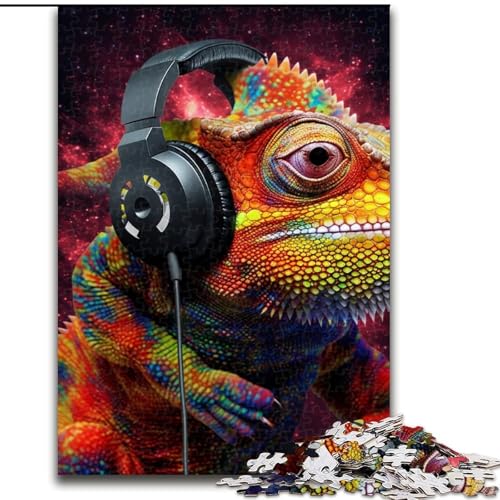 Puzzle für Erwachsene, 1000 Teile, Kunst-Chamäleon, aus Holz, Geschenk, DIY-Spaß, geeignet für die Dekoration von Zuhause, Wohnzimmer, Büro, 50x75cm, für interaktives Familienspiel Puzzle für Erwachsene, 1000 Teile, Kunst-Chamäleon, aus Holz, Geschenk, DIY-Spaß, geeignet für die Dekoration von Zuhause, Wohnzimmer, Büro, 50x75cm, für interaktives Familienspiel von KAEUVBAOP