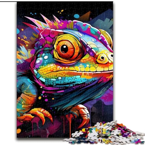 Puzzle für Erwachsene, 1000 Teile, Kunst-Chamäleon, aus Holz, Kinder ab 14 Jahren, 50x75cm, Familienspaß, Gehirn-Herausforderung, Teenager von KAEUVBAOP