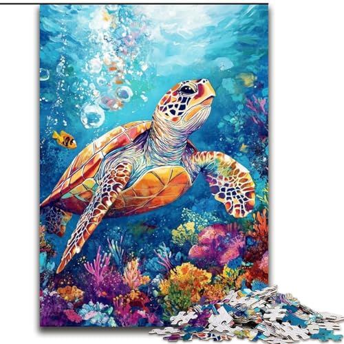 Puzzle für Erwachsene, 1000 Teile, Meeresschildkröten-Puzzle, ideal für Teenager und Sammler, Reisegeschenk, Familienaktivität, 50x75cm von KAEUVBAOP