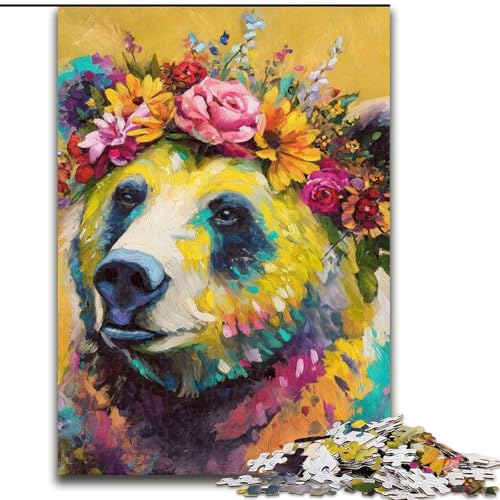 Puzzle für Erwachsene, 1000 Teile, Ölgemälde mit Braunbären, anspruchsvolles Denkspiel, Familienaktivität, Heimdekoration, 50x75cm von KAEUVBAOP