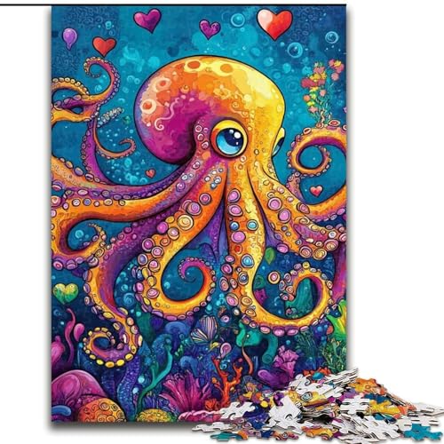 Puzzle für Erwachsene, 1000 Teile, Ozean-Oktopus-Puzzle, Spiel für Erwachsene, Geschenk, Familien-Interaktives Spiel, Gehirn-Herausforderung, Geschenk, 50x75cm von KAEUVBAOP