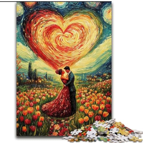 Puzzle für Erwachsene, 1000 Teile, Paar-Umarmungspuzzle, Spiel für Erwachsene, Geschenk, Familien-Interaktives Spiel, Gehirn-Herausforderung, Geschenk, 50x75cm von KAEUVBAOP