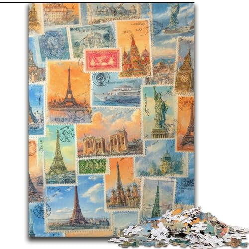 Puzzle für Erwachsene, 1000 Teile, Paris-Collage-Puzzle, DIY-Dekoration, Gehirn-Herausforderung, für Erwachsene, Familie, 50x75cm von KAEUVBAOP