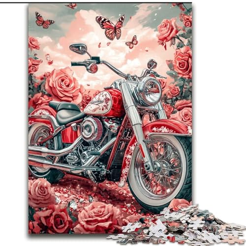 Puzzle für Erwachsene, 1000 Teile, Schmetterlings-Motorrad-Puzzle, Spiel für Erwachsene, Geschenk, Familien-Interaktives Spiel, Gehirn-Herausforderung, Geschenk, 50x75cm von KAEUVBAOP