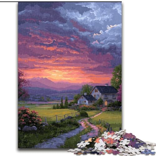 Puzzle für Erwachsene, 1000 Teile, Sonnenuntergangs-Puzzle, Heimdekoration, Denksportspiel für Teenager und Familieninteraktion, 50x75cm von KAEUVBAOP