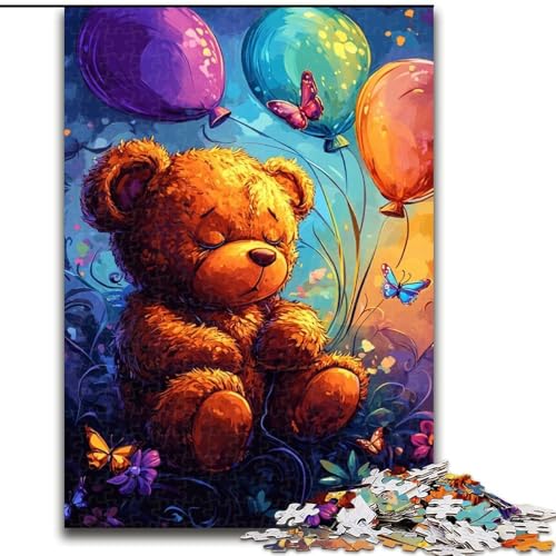 Puzzle für Erwachsene, 1000 Teile, Teddybär-Luftballons, Puzzle, Spiel für Erwachsene, Geschenk, Familien-Interaktives Spiel, Gehirn-Herausforderung, Geschenk, 50x75cm von KAEUVBAOP