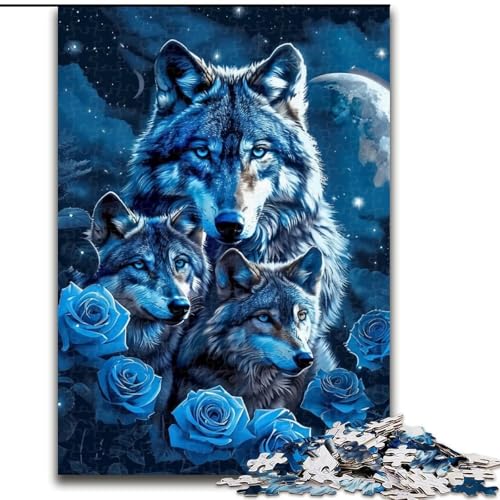 Puzzle für Erwachsene, 1000 Teile, Tierwölfe aus Holz, lustige Aktivität für zu Hause, 50x75cm, Aktivität für Erwachsene und die Familie, DIY-Geschenk zur Heimdekoration von KAEUVBAOP