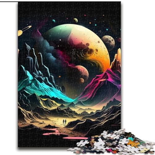 Puzzle für Erwachsene, 1000 Teile, Universum, Planet, aus Holz, Geschenk, DIY-Spaß, geeignet für die Dekoration von Zuhause, Wohnzimmer, Büro, 50x75cm, für interaktives Familienspiel von KAEUVBAOP