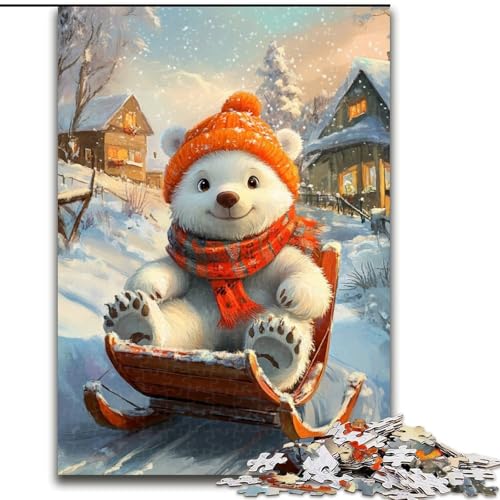 Puzzle für Erwachsene, 1000 Teile, Winter-Eisbär-Puzzle, kreatives Familienspiel und Heimdekoration, Teenager, 50x75cm von KAEUVBAOP