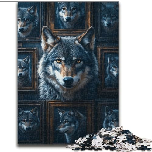 Puzzle für Erwachsene, 1000 Teile, Wolf-Collage-Puzzle, Spiel für Erwachsene, Geschenk, Familien-Interaktives Spiel, Gehirn-Herausforderung, Geschenk, 50x75cm von KAEUVBAOP