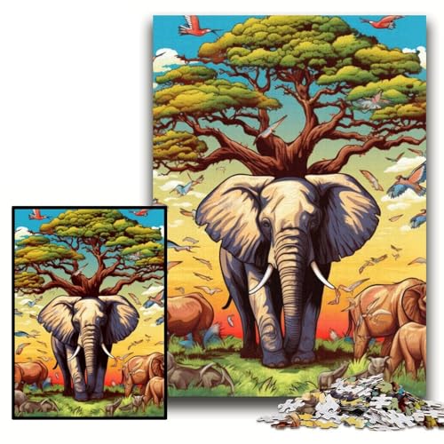 Puzzle für Erwachsene, 1000 Teile, farbenfrohes Elefanten-Kunst-Puzzle, Spaß für den Familienspielabend, dekoratives Kunstwerk zum Selbermachen, Größe 26x38cm Puzzle für Erwachsene, 1000 Teile, farbenfrohes Elefanten-Kunst-Puzzle, Spaß für den Familienspielabend, dekoratives Kunstwerk zum Selbermachen, Größe 26x38cm von KAEUVBAOP