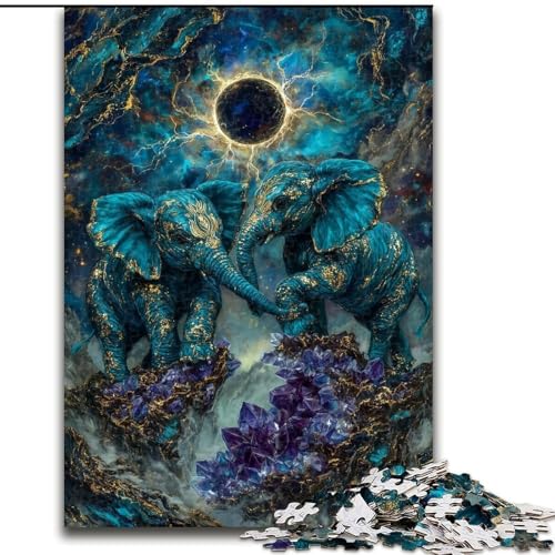 Puzzle für Erwachsene, 1000 Teile, magischer Elefant, kreatives Familienspiel und Heimdekoration, Teenager, 50x75cm von KAEUVBAOP