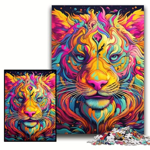 Puzzle für Erwachsene, 1000 Teile, psychedelische Kunst, Tiger-Puzzle für Erwachsene, Größe 50x75cm, Eltern, Partner, Freunde – ab 14 Jahren Puzzle für Erwachsene, 1000 Teile, psychedelische Kunst, Tiger-Puzzle für Erwachsene, Größe 50x75cm, Eltern, Partner, Freunde – ab 14 Jahren von KAEUVBAOP