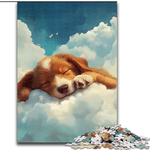 Puzzle für Erwachsene, 1000 Teile, schlafender Hund, anspruchsvolles Denkspiel, Familienaktivität, Heimdekoration, 50x75cm von KAEUVBAOP