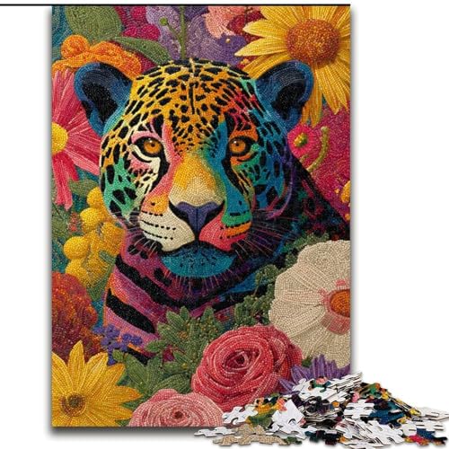 Puzzle für Erwachsene, 1000-teiliges Leoparden-Puzzle für Familienspaß, perfekt für den Urlaub, interaktive Spieleabende, 50x75cm von KAEUVBAOP