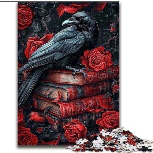 Puzzle für Erwachsene, 1000-teiliges Rosenschädel-Puzzle, anspruchsvolles Denkspiel, Familienaktivität, Heimdekoration, 50x75cm von KAEUVBAOP