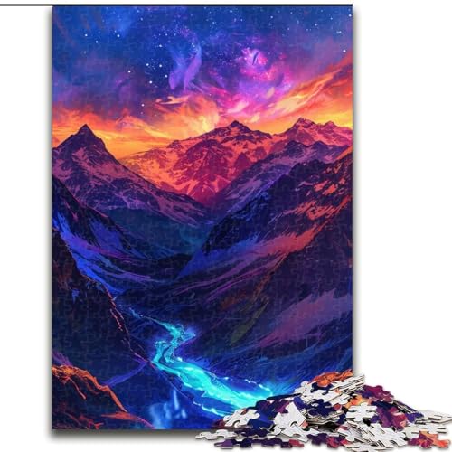Puzzle für Erwachsene,1000 Teile,wunderschöne Berglandschaft,aus Holz, Kinder ab 14 Jahren,50x75cm,Familienspaß,Herausforderung für das Gehirn, Teenager von KAEUVBAOP