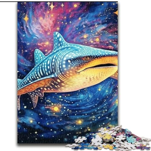 Puzzle für Erwachsene mit 1000 Teilen, Tier, bunter Wal, aus Holz, Eltern, Partner, Freunde – ab 14 Jahren, 50x75cm, Geburtstagsparty für Männer und Frauen von KAEUVBAOP