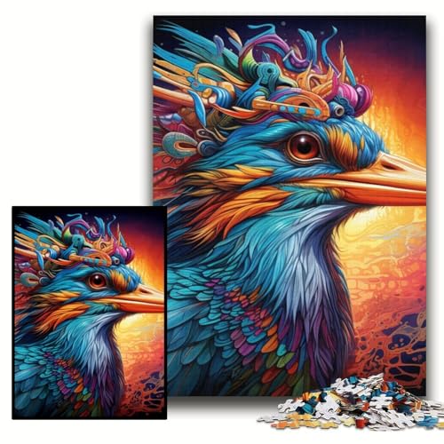 Puzzle mit 1000 Teilen, Farbvogel, anspruchsvolles Puzzle, anspruchsvolles Denkspiel für Teenager, Spaß für den Familienspielabend, Größe 50x75cm von KAEUVBAOP