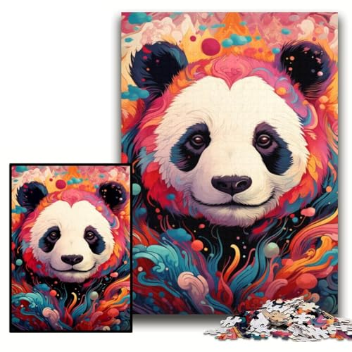 Puzzle mit 1000 Teilen für Erwachsene, Panda-Kunst, Papppuzzle, Denksportaufgabe, Teenager und zur Heimdekoration, Größe 26x38cm von KAEUVBAOP