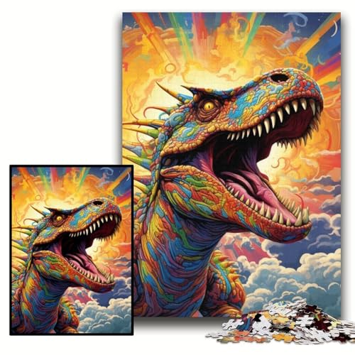 Puzzle mit 1000 Teilen für Erwachsene, Tyrannosaurus-Puzzle für Erwachsene, Größe 50x75cm, Denksportaufgabe, Spiel für Erwachsene, interaktive Aktivität für die Familie Puzzle mit 1000 Teilen für Erwachsene, Tyrannosaurus-Puzzle für Erwachsene, Größe 50x75cm, Denksportaufgabe, Spiel für Erwachsene, interaktive Aktivität für die Familie von KAEUVBAOP