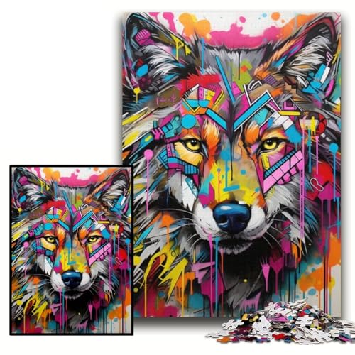 Puzzles für 1000 Teile, Wolf-Puzzles für Erwachsene, Größe 26x38cm, Denksportspiel, interaktives Familienspiel, geeignet für Kinder ab 14 Jahren von KAEUVBAOP