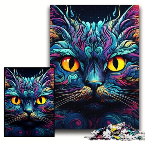 Puzzles für Erwachsene mit 1000 Teilen, Motiv: Schwarze Katze, Größe 50x75cm, Denksportspiel, interaktives Familienspiel, geeignet für Kinder ab 14 Jahren Puzzles für Erwachsene mit 1000 Teilen, Motiv: Schwarze Katze, Größe 50x75cm, Denksportspiel, interaktives Familienspiel, geeignet für Kinder ab 14 Jahren von KAEUVBAOP