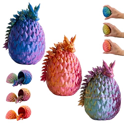 3D Baby Drache im Ei – Drachenei mit Baby-Drachen 10 cm Figur | 3er-Set Große Eier | Multicolor schlüpfender Überraschungsdrache | Bewegliches Fantasy Spielzeug & Sammelfigur für Kinder 3D Baby Drache im Ei – Drachenei mit Baby-Drachen 10 cm Figur | 3er-Set Große Eier | Multicolor schlüpfender Überraschungsdrache | Bewegliches Fantasy Spielzeug & Sammelfigur für Kinder von KAHAUS
