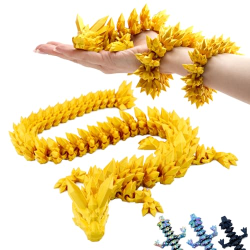 3D Drache – Drachenskulptur 60 cm | Magischer Drache in Gold | Bewegliche Figur für Kinder, Sammler & Fantasy-Fans von KAHAUS